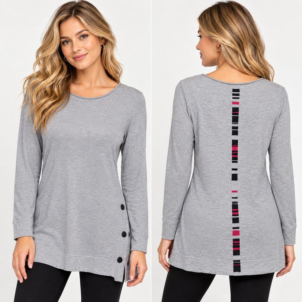 Nic & Zoe Cotton/Cashmere Sweater Women's Size L Lightweight Minimalist Casual